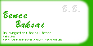 bence baksai business card